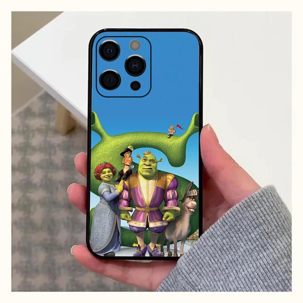 Мультяшный Забавный Чехол Для Телефона S-Shreks Для Apple iPhone 15,14,13,12,11,Pro,X,XS,Max,XR,Plus,Mini Мягкий Черный Чехол