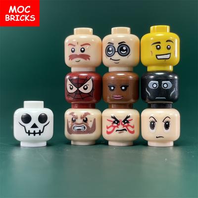 10 шт. Детали MOC Лица Мальчиков и Девочек Фигурка Голова Выражение Лица Образовательные Строительные Блоки Игрушки для детей подарок