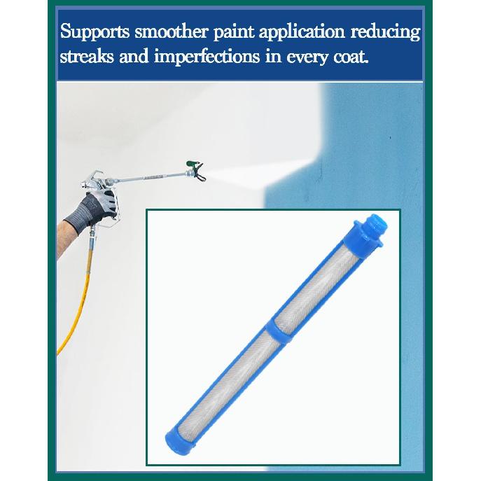 287033 Фильтр для безвоздушного распылителя 100 меш синий (Набор из 11 штук), Совместимо с Graco Contractor PC, II, FTx, Silver Plus и другими – Прочный черный