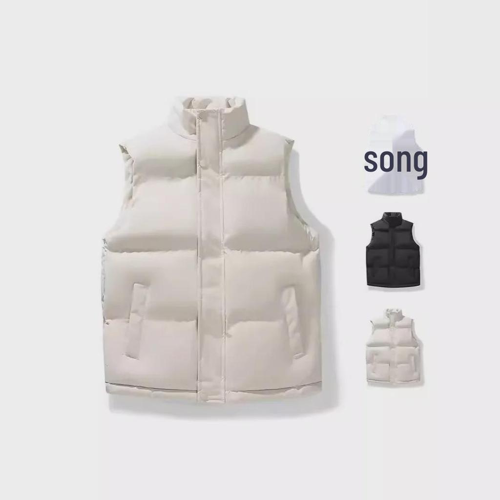 Мужской жилет из толстого хлопкового пуха на осень и зиму - модная куртка без рукавов для повседневной носки