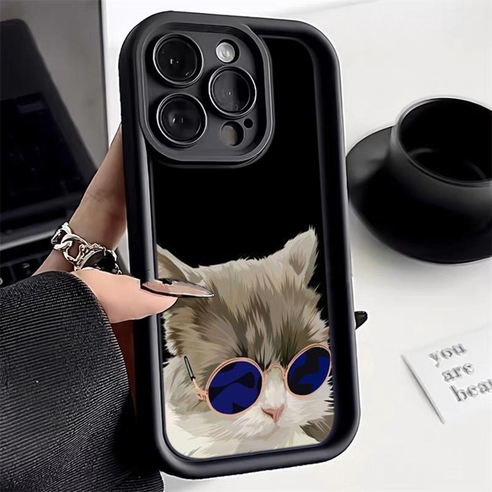 Мягкий чехол для телефона Angel Eye TPU для Samsung A05 A13 A23 A53 A14 A24 A34 A54 A15 A25 A35 A55 S20 S23 FE S24 Ultra Ae70 Cat Joyride On A Scooter art