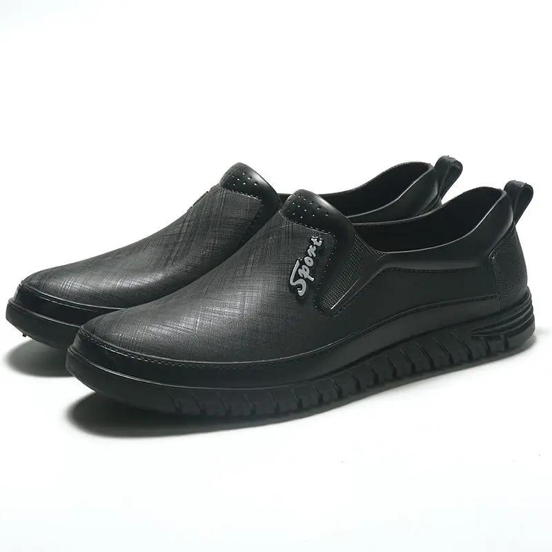 Waterproof and Non-slip Man Shoes Rubber Wear-resistant Rain Boots for Men Mud Rainy Day High Quality Without Lacing Designer