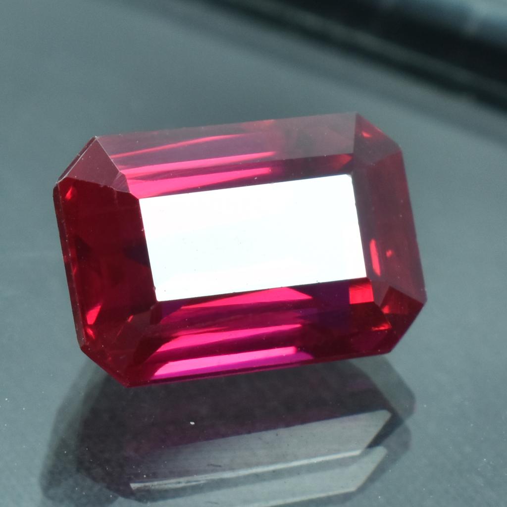 Natural Red Ruby Loose Gemstone Emerald Shape 6.30 ct for Jewelry Making and Gem Collections