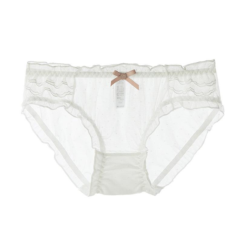 Perspective Sexy Mesh Lace Panties Mid Waist Triangle Women's Panties