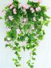 1 шт. искусственный цветок искусственный ротанг поддельные растения настенный ипомея цветок искусственный цветок свадьба домашний декоративный