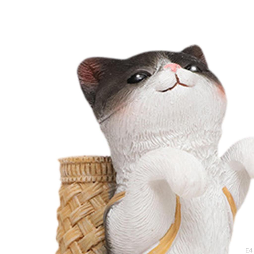 Очаровательная скульптура кота для подвесных горшков — причудливый декор сада