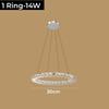 Nordic Crystal Ring LED Chandelier Luxury Stainless Steel Dimmable Pendant Lamp Kitchen Dining Room Ceiling Chandeliers Lighting