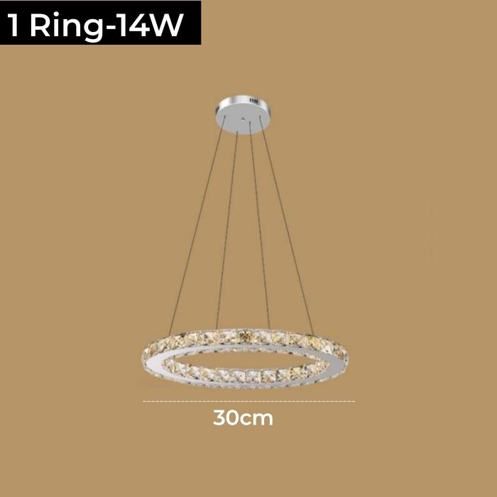 Nordic Crystal Ring LED Chandelier Luxury Stainless Steel Dimmable Pendant Lamp Kitchen Dining Room Ceiling Chandeliers Lighting