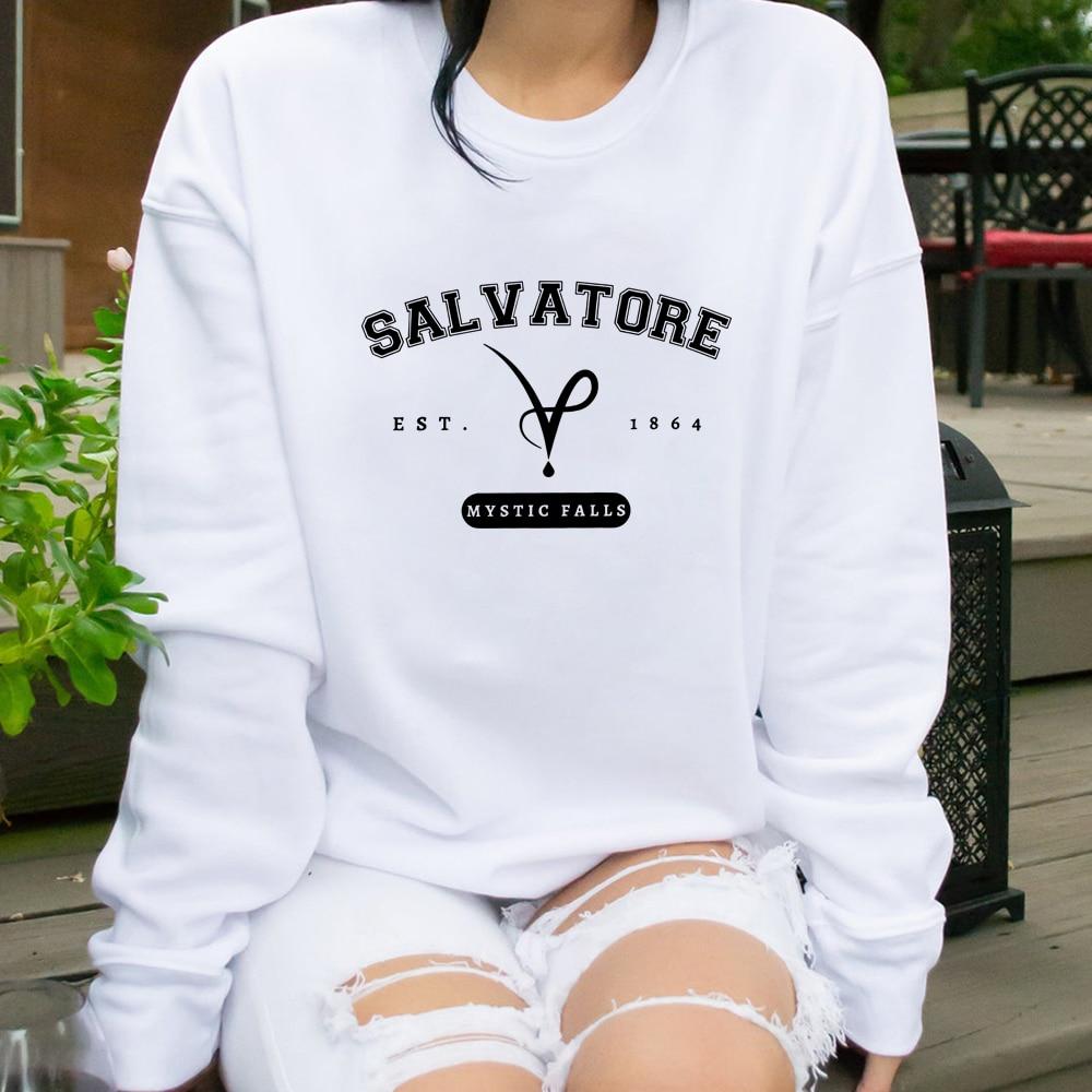 Толстовка «Мистик Фолс», Вирджиния, пуловер «Сальваторе», джемпер «Дневники вампира», ретро, толстовки с круглым вырезом «Братья Сальваторе»