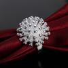 925 Sterling Silver Fireworks Coral Ring Fashionable Wedding Jewelry