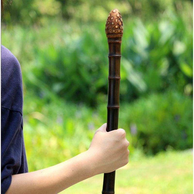 Natural Purple Bamboo Walking Cane for Seniors - Outdoor Mountaineering & Leisure