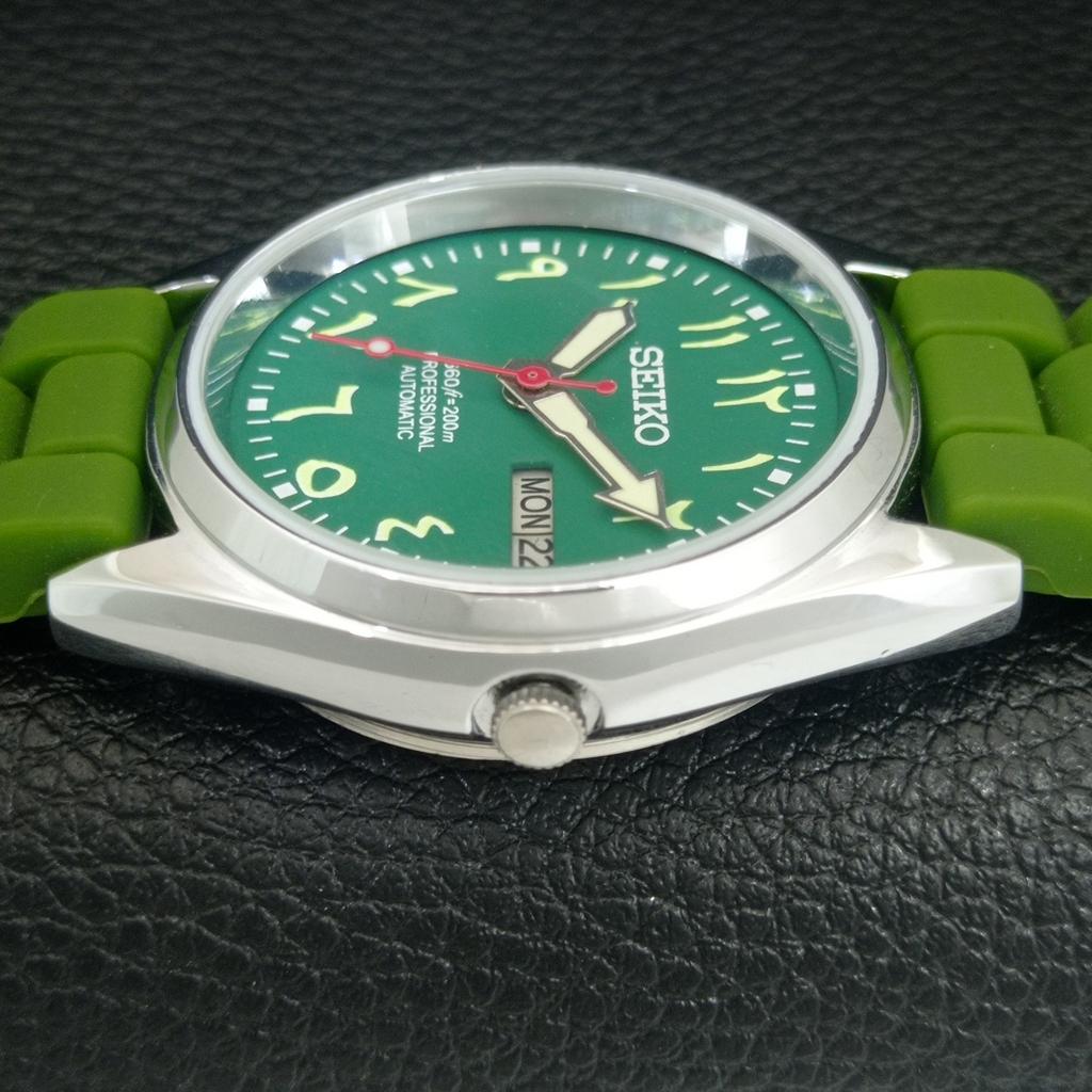ВИНТАЖНЫЕ ОТРЕМОНТИРОВАННЫЕ МУЖСКИЕ АВТОМАТИЧЕСКИЕ ЧАСЫ SEIKO 6309A ЯПОНИЯ ЗЕЛЕНЫЙ ЦИФЕРБЛАТ a442732-1
