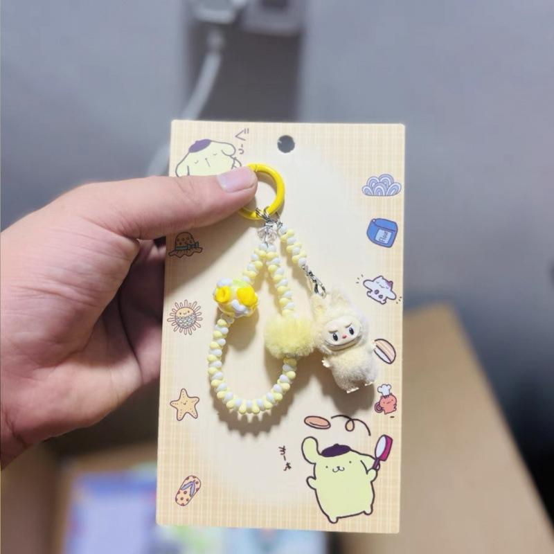Кавайный мультяшный кукольный брелок Милый брелок из бусин Аксессуары для украшения сумки Универсальный подвес для мобильного телефона Подарки