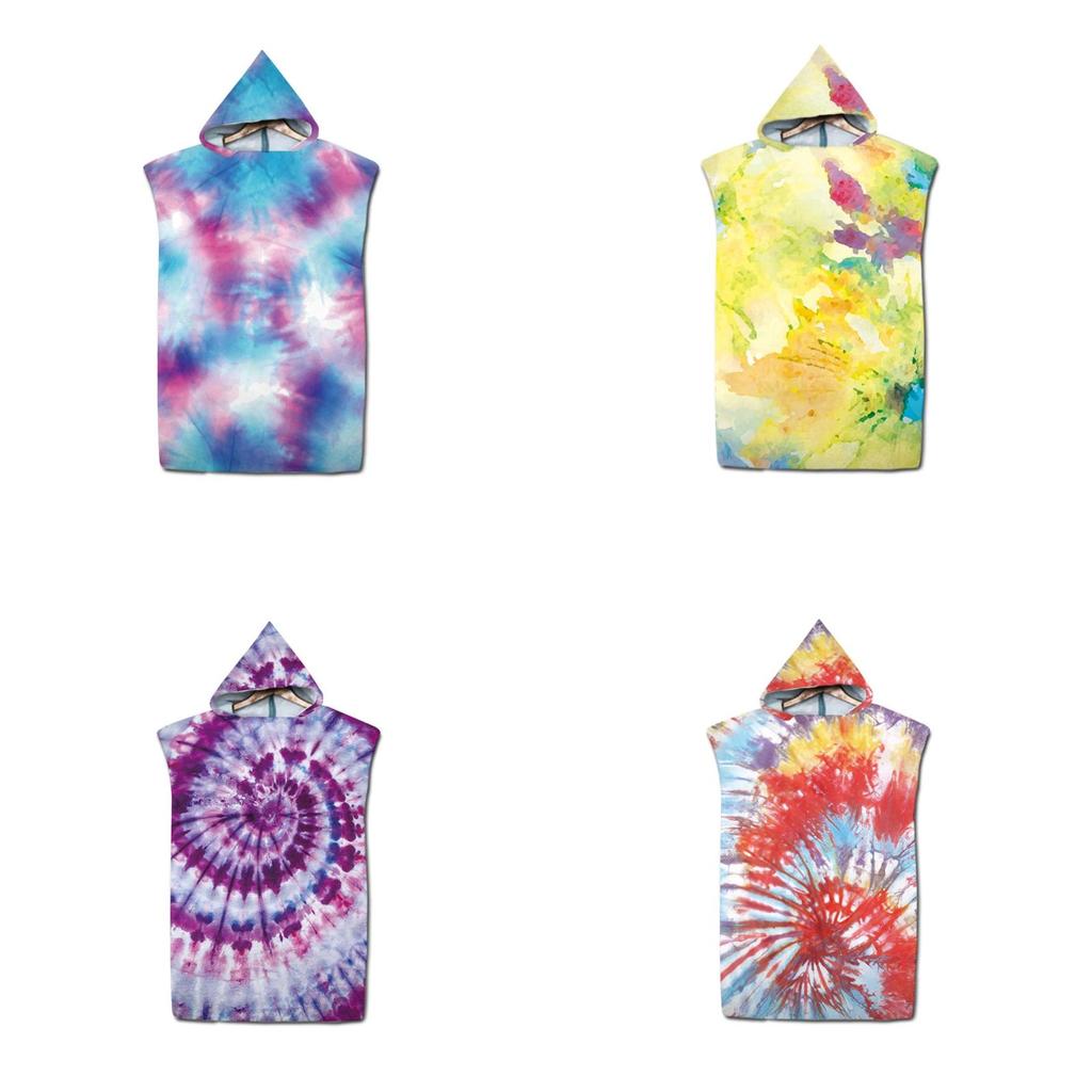 Стильный пончо-полотенце с узором для пловцов и отдыхающих на пляже