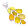 Yellow Sapphire Gemstone 925 Sterling Silver Jewelry Pendant 2.3"  AH-3404
