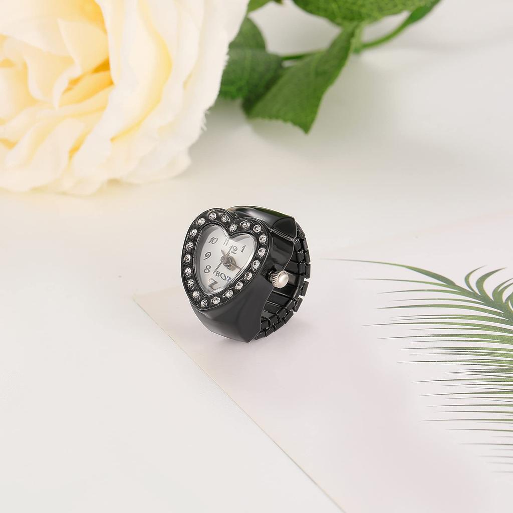 JEWELRYWE Кольцо-часы Деловая Мода Водонепроницаемый Откидная крышка Циферблат с цифрами Спортивные Кварцевые Часы-кольцо Нержавеющая сталь