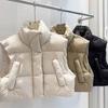 Новый жилет из хлопка, женский короткий жилет, жилет, воротник-стойка, модный теплый жилет