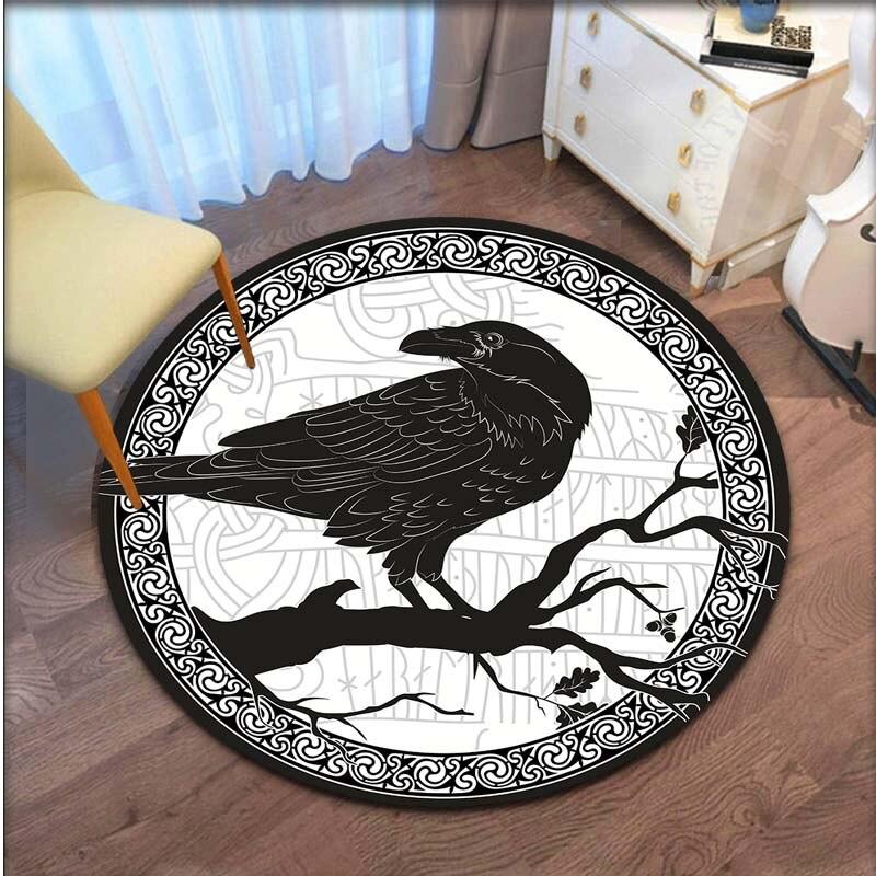 Коврик с рисунком викингов, круглый напольный коврик, ковер для гостиной, ковер для ванной комнаты, кухонный коврик, кухонный коврик, Tapetes