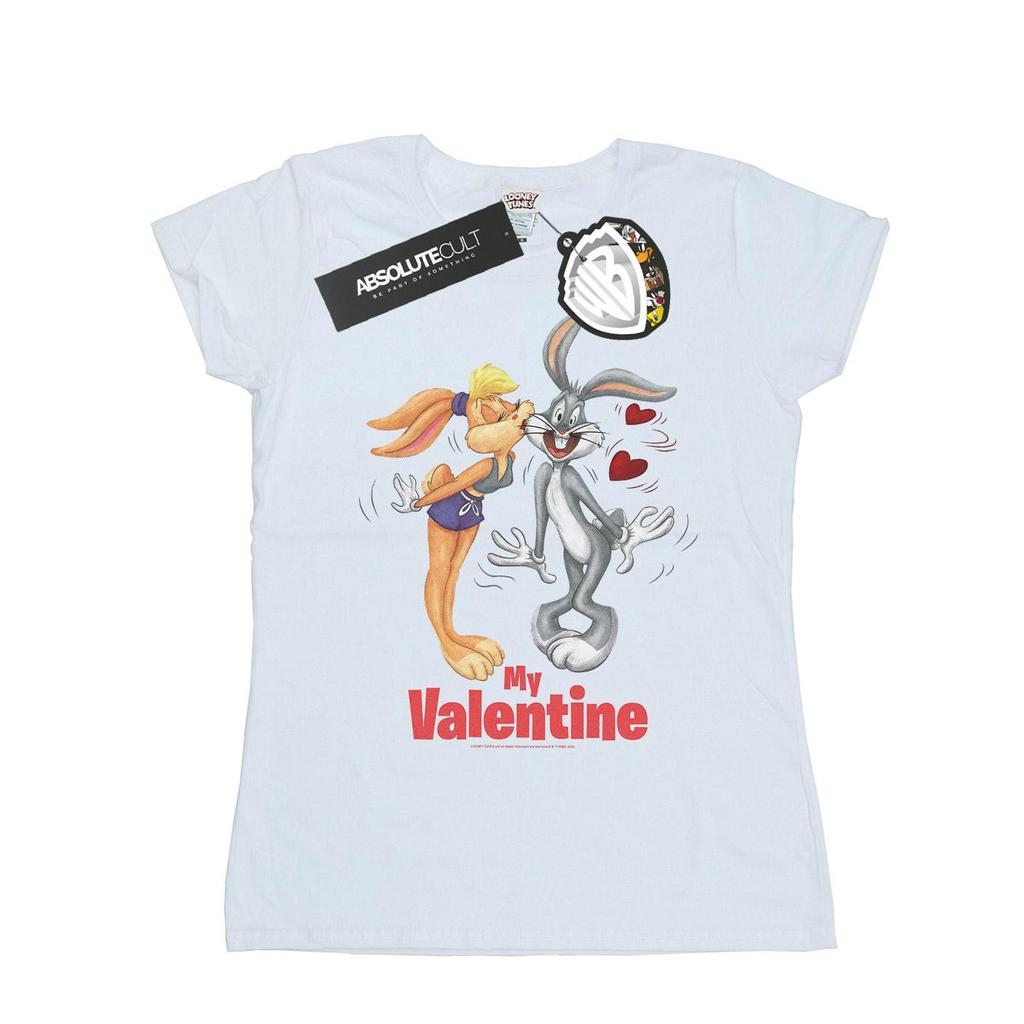 Looney Tunes Womens/Ladies Bugs Bunny And Lola Valentine´s Day Cotton T-Shirt