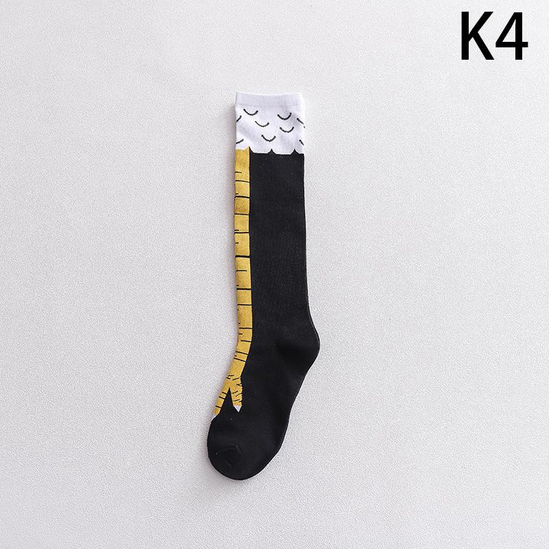 Носки с куриными лапками, женские гольфы выше колена, забавные хлопковые носки с куриными лапками, женские облегающие носки с 3D принтом