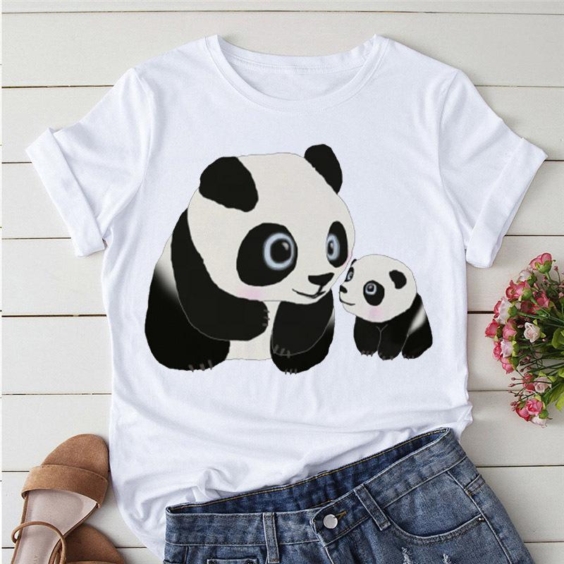 Summer Tshirts Cartoon T Shirt Women Kawaii Panda Yoga Print Graphic T Shirts Cute Girl Harajuku Anime Cartoon Female Clothes