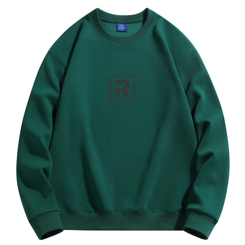 Толстовка мужская с круглым вырезом и узором R, модная повседневная, с длинным рукавом, большого размера 