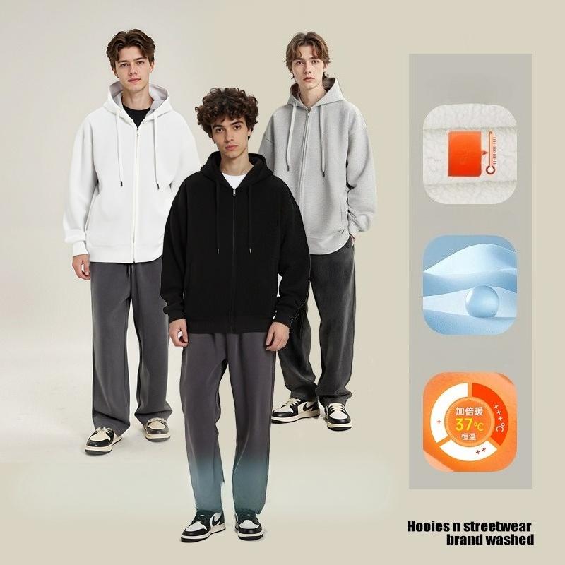 Мужская толстовка кэжуал с длинным рукавом и капюшоном, флисовая, на кулиске, на молнии, с карманами, тяжелая, демисезонная, зимняя, толстовки, верхняя одежда для мужчин