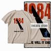 Coolmind X0001 100% Хлопок Прохладная 1984 принт Эксклюзивный графический Унисекс Футболка большого размера свободная Унисекс футболка повседневная футболка для Унисекс футболок
