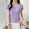 Summer Casual Slim Sweater Women's O-neck Solid Elasticity Pullover Harajuku Women Short Sleeve Tops Knitwear Trending Sweaters