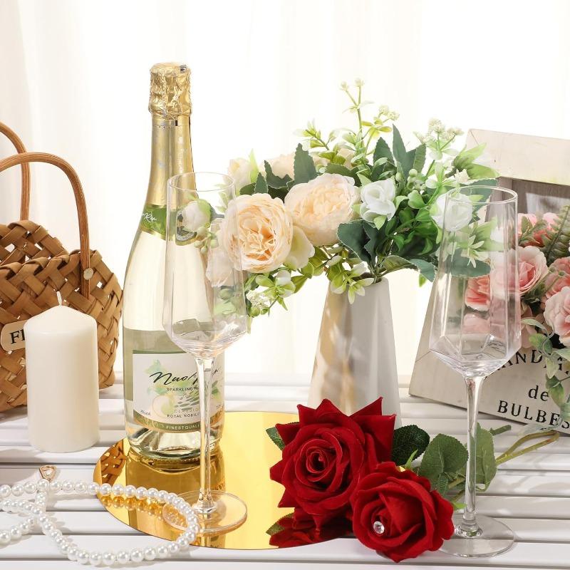 1pc Acrylic Round Mirrors for Tables Centerpieces Circle Mirrors Candle Plates for Wall Wedding Table Centerpieces