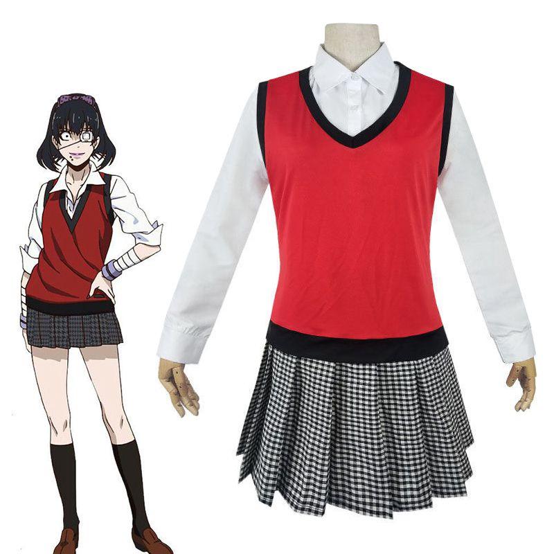 Kakegurui Мидари Икишима Наряд Изысканное Платье Школьной Формы Косплей Комплект Для Поклонников