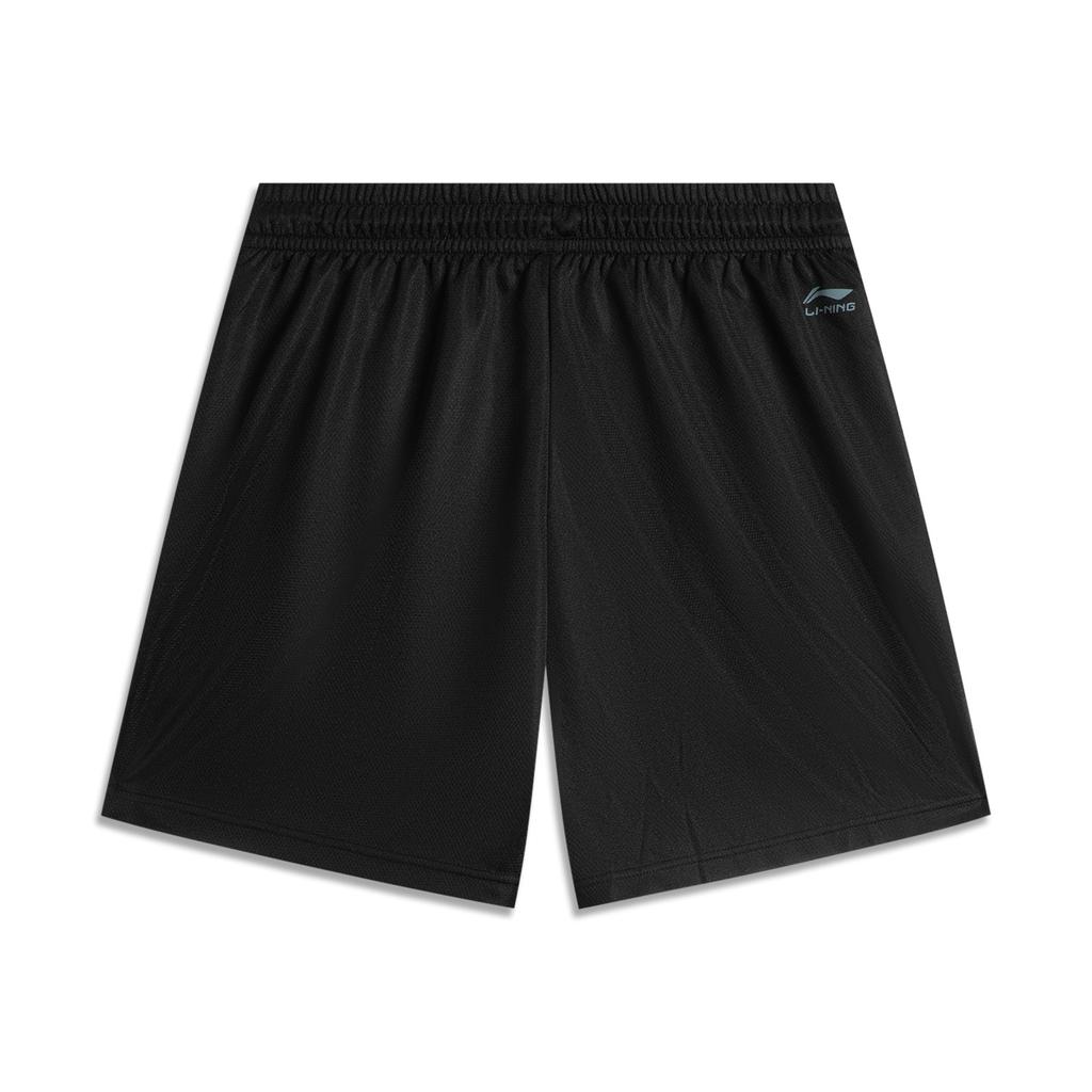 Li-Ning Удобные Простые Универсальные Дышащие Шорты Миди с Кулиской Повседневные Мужские Шорты Черные AKSV381-1