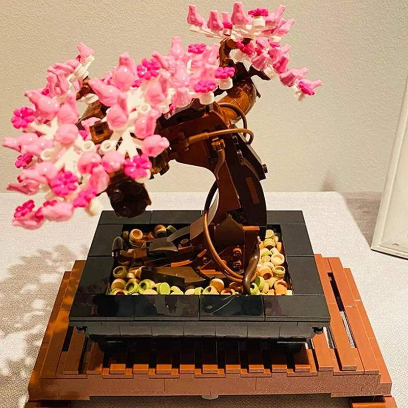 Букет бонсай дерево растение строительный блок кирпичи модель украшения дома растение игрушка подарочный набор совместимый 10281