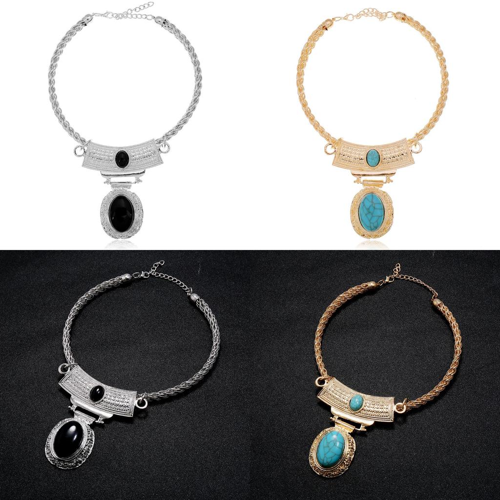 Art Ethnic Inspired Alloy Geometric Pendant Necklace For Accessories Womens