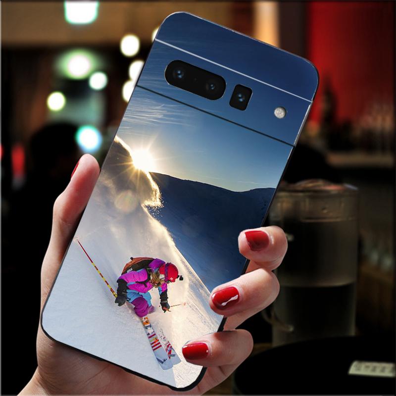 Чехол для телефона Google Pixel 10 9 Pro XL 9A 8 7 6 Pro Pixel 8A 7A 6A Pixel 8 7 6 5 Снег Умри Лыжи Сноуборд Спорт