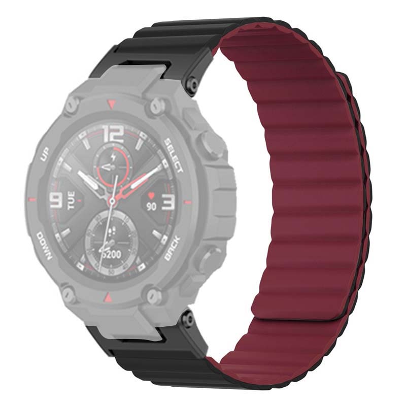 For Huami Amazfit T-Rex/T-Rex Pro Silicone Watch Strap Magnetic Smartwatch Band