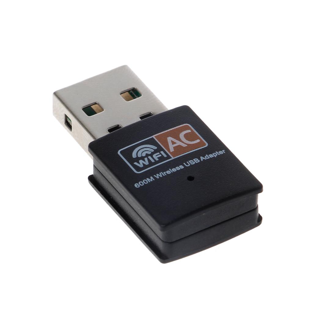 WIFI Adapter 600Mbps AC600 USB Wireless Network Card for Win 7 8 8.1 10 XP Vista for Mac 10.4-10.11 TV Receiver Accessor