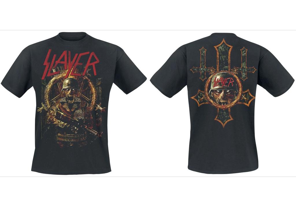 Slayer Double-Sided Pentagram Demon Print Cotton T-shirt Men Women Band Unisex Casual Tee