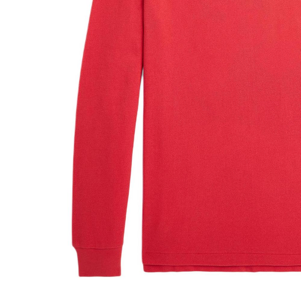 Polo Ralph Lauren Custom Slim Fit Хлопковое пике Поло с длинным рукавом Мужские топы Красный MNPOKNI16824140-600