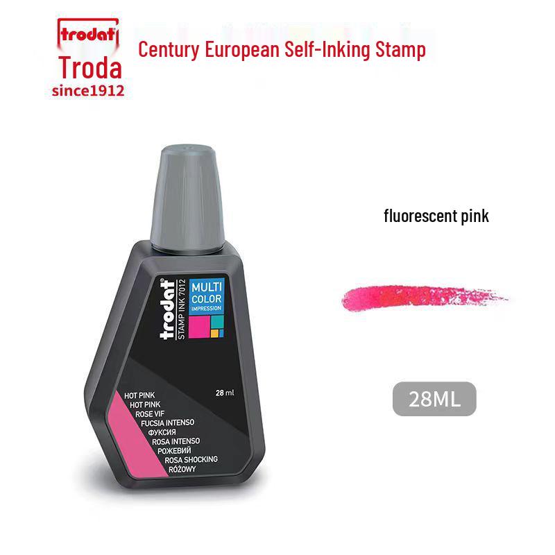 Trodat 7011 Quick-Dry Red & Black Self-Inking Stamp Ink for Official Seals