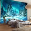 1 шт. Большой гобелен «Северное сияние», «Снежный лес», настенный, геометрия, хиппи, декор для дома, комнаты, эстетическое украшение