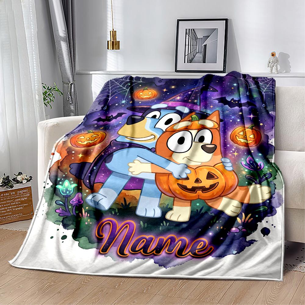 Halloween Friends Costume Customize Your Name Blanket Gift Personalized Blanket Soft Warm Cozy Great for Home Decor Couch Office Chair Office