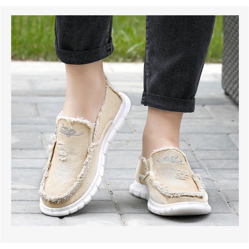 Мужские новые тканевые туфли на одной педали, летняя обувь, парусиновые туфли, мужская обувь на мягкой подошве, парусиновые туфли, удобная повседневная обувь