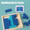 Wooden Buliding Blocks Puzzle with Hint Cards, Cultivate Children's Logical Thinking And Hands-on Ability, Brain Teaser Toy