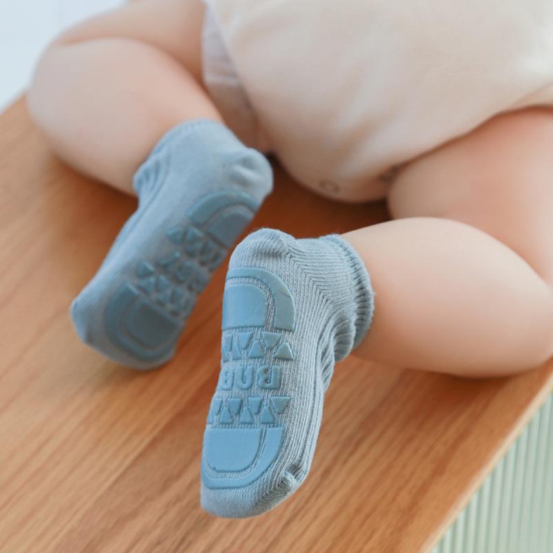 Spring/Summer Anti-Slip Combed Cotton Baby Socks - Infant Walking Floor Socks