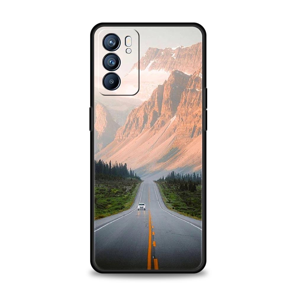 Чехол для телефона 'Пейзаж в дороге' для Oppo Reno14 Reno13 Reno12 11 F 10 Find X5 X9 Pro A54 5G A53 A9 A16 A78 4G A80 A98