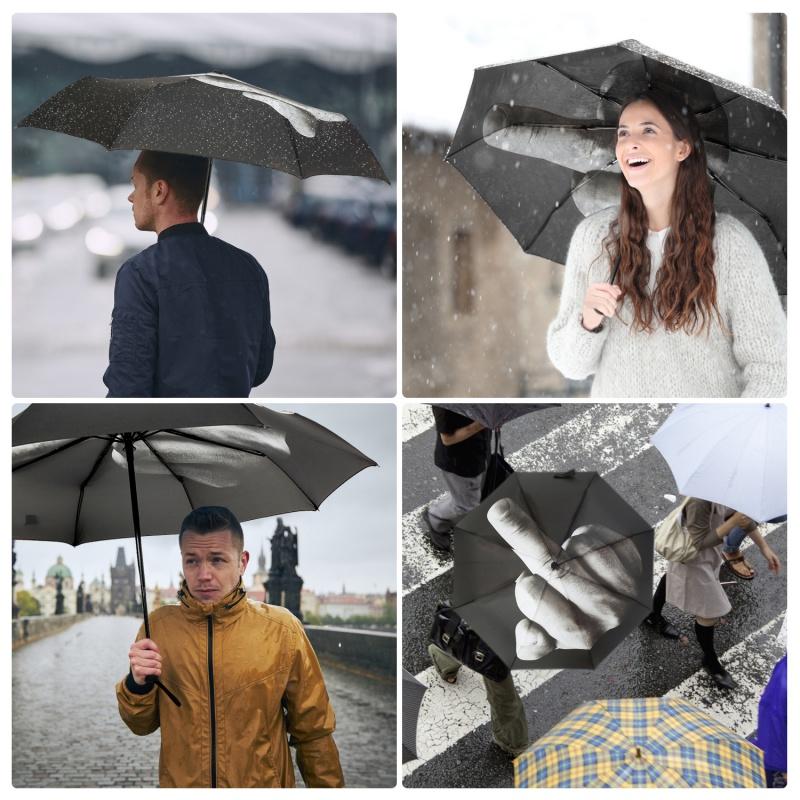 Funny Folding Umbrella Give a Middle Finger Pattern Umbrella Creative Gift For Man/Women