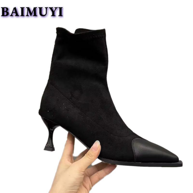 Мода Высокие каблуки женские леопардовые зимние ботильоны с острым носком 2025 года тренд зима новый выпускной на молнии челси носок туфли-лодочки женские ботинки