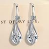 Silver Teardrop Earrings for Women Cubic Zirconia Drop Dangle Earrings Wedding Jewelry Accessory for Brides