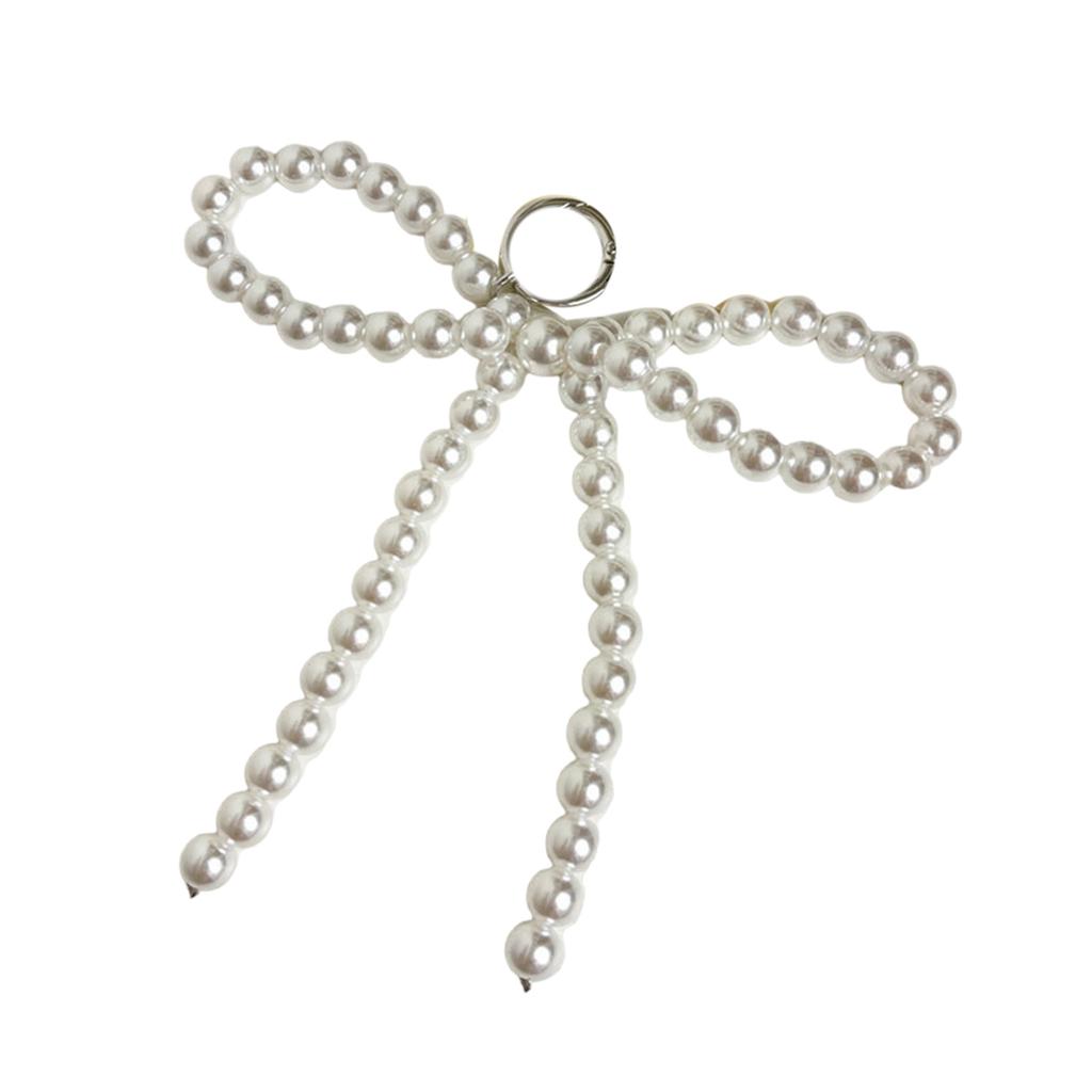 Stylish Bowknot Pendant with Fringe Fashionable Beaded Bowknot Phone Hangings Accessory for Women's Phones and Keychains